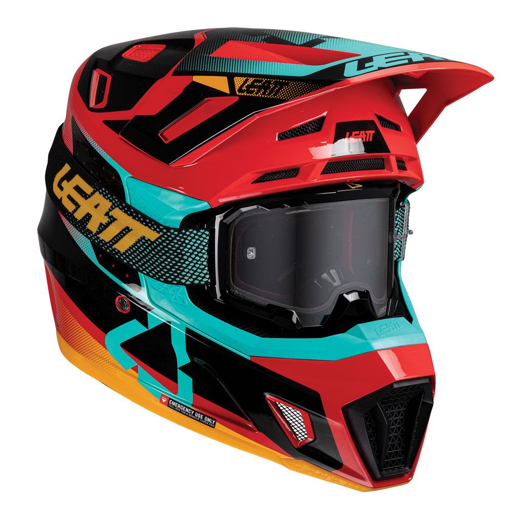 Leatt 2025 Motocross Helmet V25 7.5 Red With 4.5 Goggles